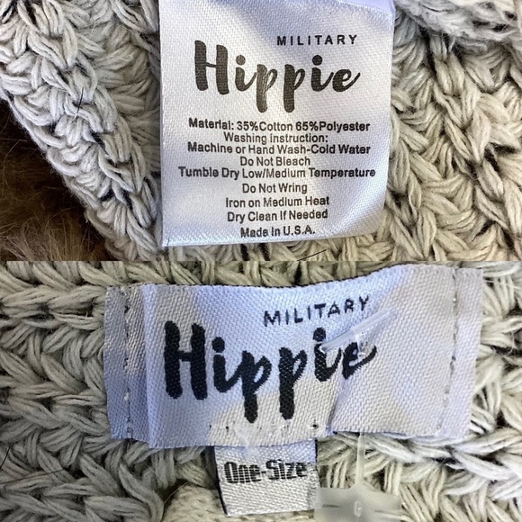 MILITARY HIPPIE Faux Fur Cardigan Sweater Open Front Tie Back Gray New! One Size - Picture 2 of 16